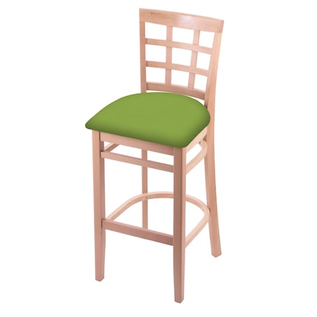 Holland Bar Stool Co 25" Counter Stool, Natural Finish, Canter Kiwi Green Seat 313025Nat009